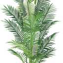 6FT Artificial Palm Tree,Faux Areca Palm Plant with Real Touch Leaves and Adjustable Branches,Fake Tropical Palm Tree for Home Office Indoor Outdoor Modern Decoration