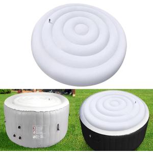 5.3 FT Inflatable Hot Tub Cover for Round Hot Tub Cover Foldable Protective Rain Overflow Cover Energy Saving Lid for Outdoor Inflatable Hot Tubs