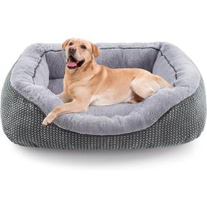 INVENHO Large Dog Beds Large Sized Dog Washable, Orthopedic Warming Soft Sleeping Puppy Bed Durable Pet Bed with Anti-Slip Bottom L(35"x25"x10")