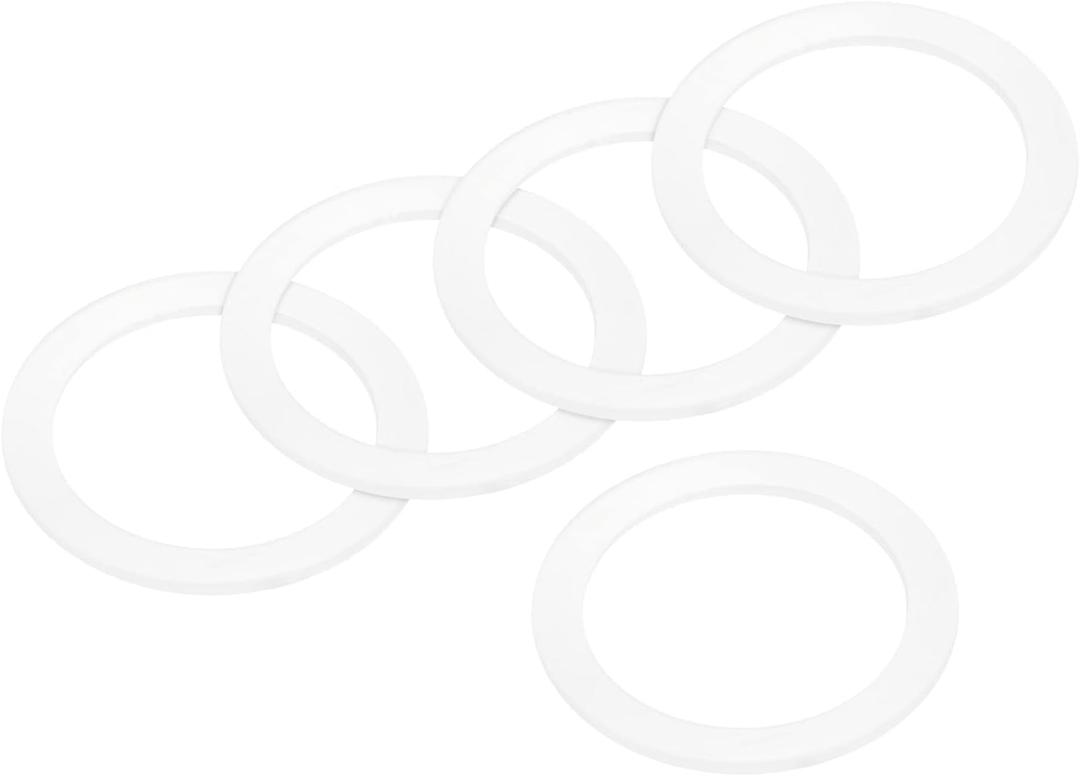 MECCANIXITY Gasket Seal Coffee Maker White Silicone Ring Replacement 38x50x2.2mm for 1-Cup Aluminium Coffee Pot, Pack of 5