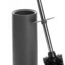 Matt Gray Ceramic Toilet Brush and Holder Set, Freestanding Toilet Bowl Cleaners Brush, Scrubber Brush for Toilet, Bathroom Accessories with Stainless Handle, Deep Cleaning