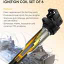 Ignition Coil Pack Set of 6 for BMW Compatible with BMW 325i 325Ci 328i 330Ci 335i 525i 528i 530i 535i 545i X3 X5 M5 M6 Z4 Mini & more, Replaces OE# 12138616153
