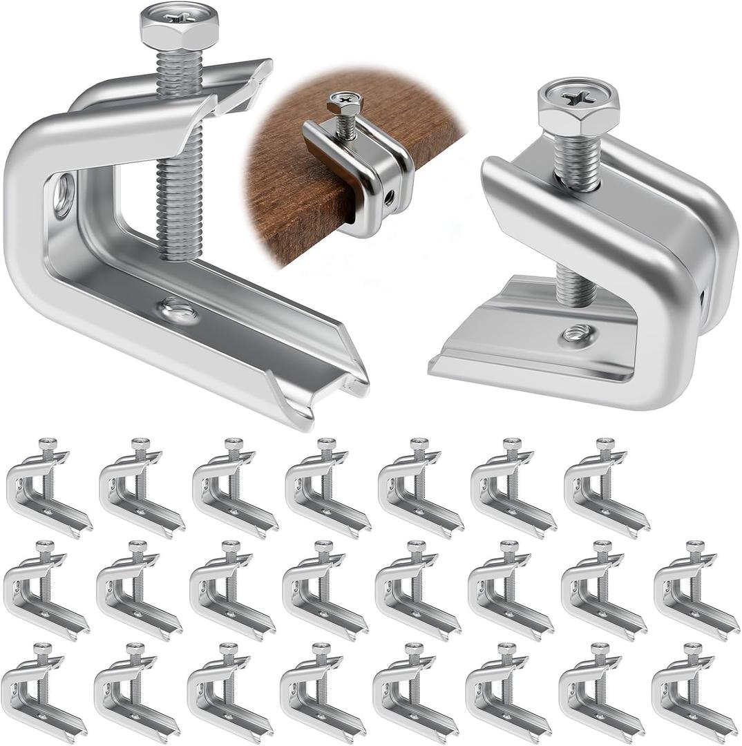 1/ 4" x 20 Beam Clamp Zinc Plated Steel with Harden Point Screws for 1/ 2 Inch Flanges & Threaded Wire Ring 50 Pack