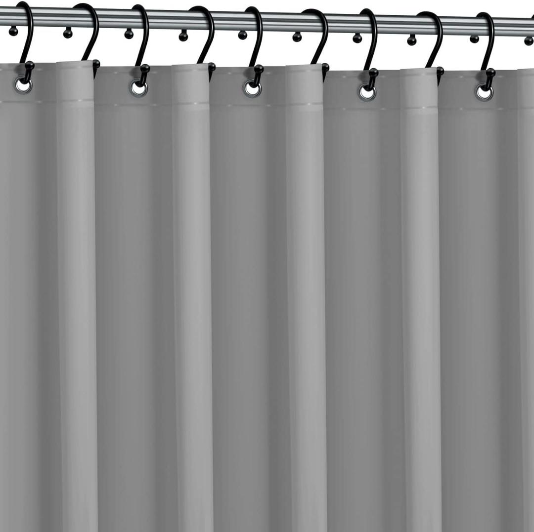 Premium Shower Curtain Liner, 72"W X 72"H - PVC-Free, 6G PEVA Shower Curtain with 12 Rust Proof Grommets And Magnet-weighted Bottom Hem - Moisture Stain Proof Shower Curtain Liner - Gray (Silver)