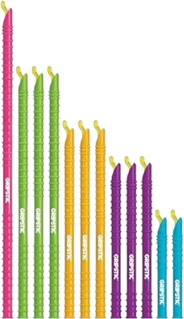 GripStic Bag Clips. 12pc Durable Food Clip Set For Kitchen Storage. Reusable Chip Bag Clips. Color Coded Bag Closure Sticks Provide Air Tight Seal. Chip Clips Reinvented. (Assorted Sizes (Pack of 12))