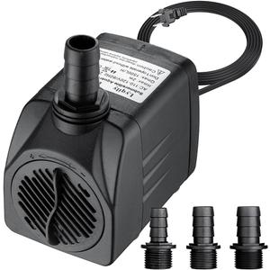 Submersible Pump 400GPH 6.6 ft Lift 25W 110V 2-Prong Adjustable 1/2" 5/8" 3/4" Barb for 50-200Gal Aquariums, Outdoor Garden Fountains