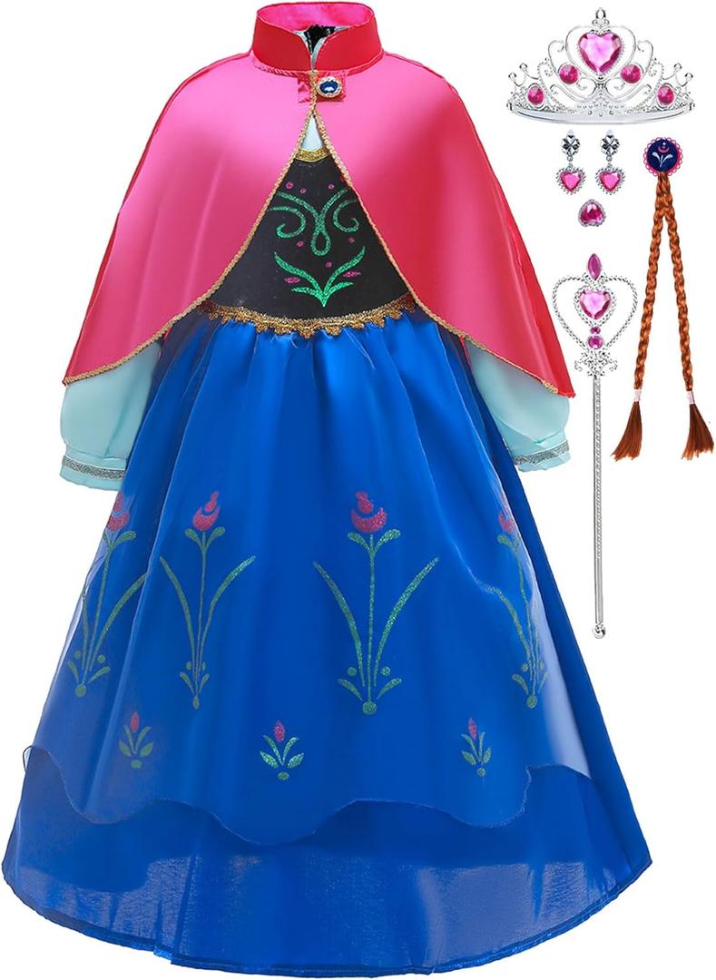 Luzlen Little Girls Princess Dress Halloween Cosplay Costume Kids Birthday Outfits Princess Fancy Dress, 4-5 Years(Label 120)