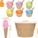 Hbaushun 26 Pack Plastic Ice Cream Bowls with Spoons,Reusable Plastic ice Cream Cups,Cartoon Candy Colorice Cream Bowls Set for Sundae Frozen Yogurt Summer Holiday Parties