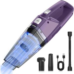Bossdan Handheld Vacuum Cordless Car Vac Portable with 8KPA & Multi Accessories & Low Noise, Lightweight Hand Held Vacuum Cordless Rechargeable for Car/Home/Dust/Pet Hair, Mine Portable Vacuum