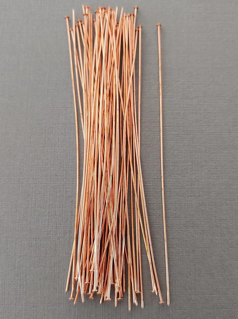 Wire Wrapper Head Pins 3" 24 Gauge Copper