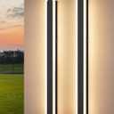 EDISHINE Upgraded 47.2" Modern Outdoor Wall Light, Dimmable & 3 CCT, LED Linear Exterior Wall Light, IP65 Waterproof, Oval Long Outside Wall Sconce for Garage, Porch, 2 Pack