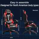 Gaming Chair Office Chair High Back Computer Leather Desk Chair Racing with Swivel with Headrest and Lumbar (Black and Red, 04)