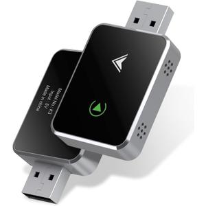 Wireless CarPlay Adapter, 2025 Upgraded 2-in-1 Mini Size CarPlay & Android Auto, Convert Wired to Wireless with USB & USB-C/Type-C, Plug & Play, Stable Control & No Delay, with iPhone & Android
