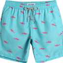 maamgic Mens Swim Trunks Quick Dry Swim Shorts with Mesh Lining Funny Swimwear Bathing Suits 7inch (Large, Acid Blue)