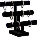 3 Tier Bracelet Holder,Bracelet Display Stand,Black Velvet Jewelry Organizer Displays for Necklace Scrunchies Watches Hair Ties.
