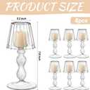 Remerry 6 Pcs Crystal Candle Holders Lamp Shaped Crystal Tealight Candle Holders Table Centerpiece for Home Wedding Engagement Birthday Party Events Dining Table Decoration (Clear)