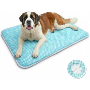 furrybaby Dog Cooling Mat Dog Bed mat, Extra-Thick Dog Crate Pad, Cat Bed, Washable Pet-Safe Magic Cooling Pad for Dogs Cats, Long Lasting Cooling for Crate Bed Indoor Outdoor Summer, 44x32, Sea
