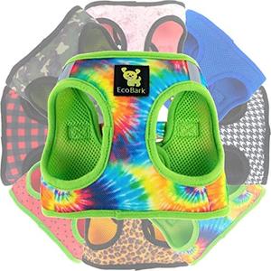 EcoBark Step in Dog Harness - Soft Mesh Dog Vest Harnesses - Reflective Adjustable No Pull and No Choke Halter - Comfort Padded Body Vest, S