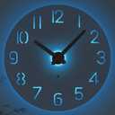 JoFomp LED Wooden Wall Clocks Battery Operated, 8 Inch Silent Wall Clock Glow in Dark, Sound Control Night Light Wall Clocks for Living Room Decor, Light Up Wall Clock for Bedroom, Hollow Design