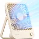 JISULIFE Desk Fan Battery Rechargeable, 4500mAh 180Foldable Portable Personal Fan, 4 Speeds Adjustable Long Battery-life for Home Office Travel Outdoor Gifts for Women Men-Brown