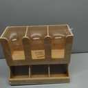 Mind Reader Cup and Condiment Station, Countertop Organizer, Coffee Bar, Kitchen, Bamboo, 13.625"L x 6.75"W x 11.5"H, Brown