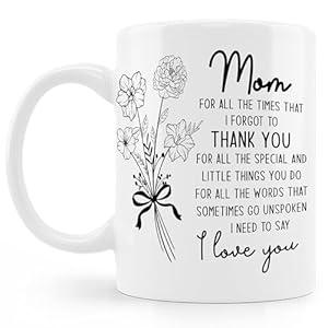BESERH I Love You Mom Coffee Mug Cup, Mother's Day Birthday Gifts for Mom from Daughters Sons, Best Mama Mother Mommy Gifts Ceramic Coffee Mug 11 oz, 2 Pack