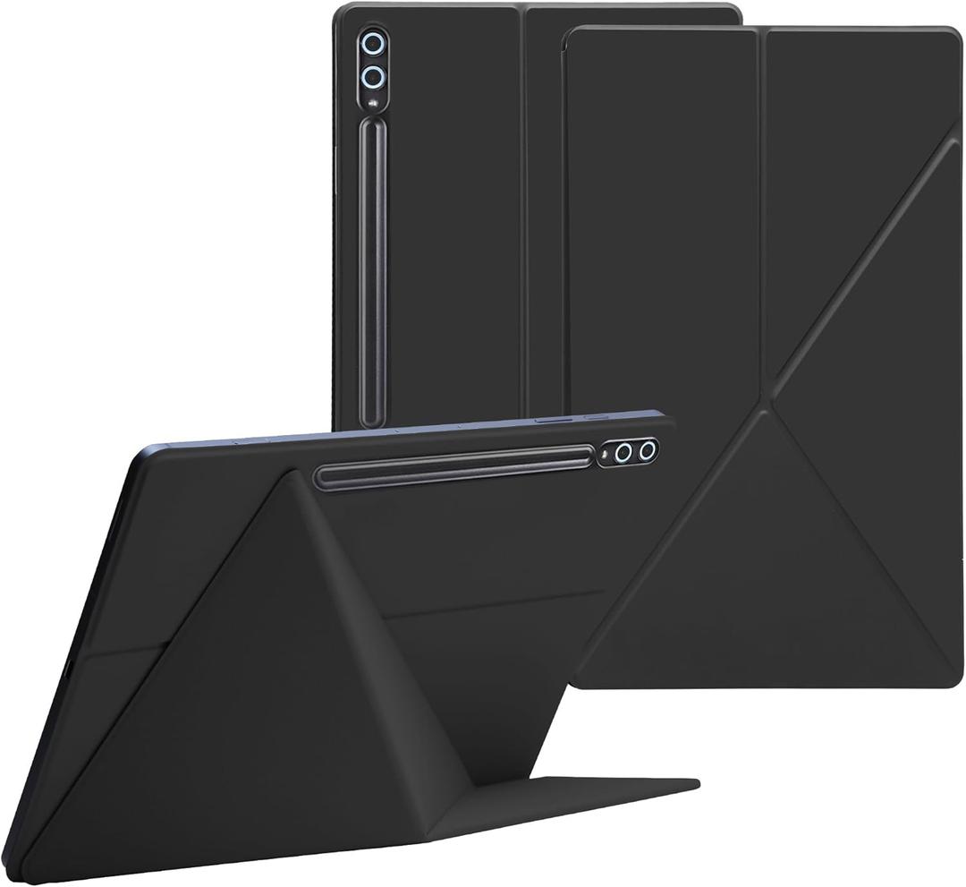 Magnetic Case for Samsung Galaxy Tab S10 Plus 2024/S9 FE+/S9 Plus 12.4 Inch 2023 - Model SM-X820/X826B/X610/X616B/X810/X816B Tablet with S-Pen Holder, Auto Wake/Sleep Smart Tablet Cover, Black