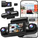 REDTIGER 4 Channel 360 View Dash Cam, Dual STARVIS 2, 2.5K*2+1080P*2 Dashcam Front and Rear Inside Left Right, 5.8GHz WiFi, 8 IR Lights Night Vision, 4 Adjustable Lenses, Included 128GB Card (VP40)