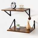 Axeman Deep Floating Shelves for Wall, 16W x 12D Rustic Wood Wall Shelves Set of 2, 12 Inch Deep Large Floating Shelves for Decor & Storage, Hanging Shelves for Farmhouse Kitchen Bathroom Bedroom