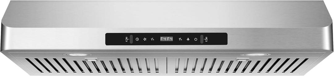 Range Hood 30inch Under Cabinet, 900CFM Stainless Steel Kitchen Vent Hood with Gesture/Touch Control and Permanent Stainless Steel Filters, Ducted Vent, Top and Rear Vents