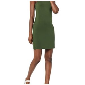 Amazon Essentials Women's Lightweight Jersey Slim-Fit Tank Mini Dress, Dark Olive, 4XX-Large