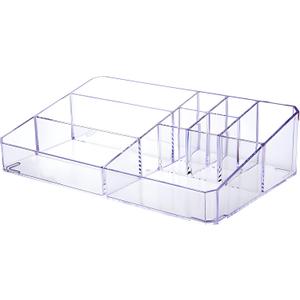 Clear Makeup Organizer, Makeup Brushes Storage Case, Cosmetic Display Case Tray, Tiered Skincare Organizer, Acrylic Lipstick Holder Countertop Desk Brush Organizer for Bedroom Vanity
