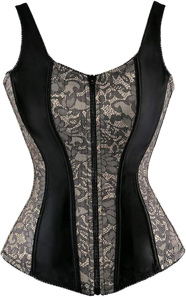DKCHENH Women Sexy Strap Lace-Up Corsets and Bustiers Top Overbust Shaper,Plastic Boning Bustier Corset Vest Top.,5XL
