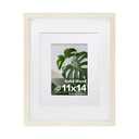 Egofine 11x14 Picture Frame Made of Solid Wood with Plexiglass, Display Pictures 5x7/8x10 with Mat or 11x14 Without Mat for Tabletop and Wall Mounting, Beige