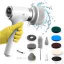 Electric Spin Scrubber for Cleaning, Bathroom Cleaning Brush with 9 Replaceable Heads, Household Cleaning Brushes as Seen on TV, Rechargeable Power Scrubbers for Cleaning Kitchen/Toilet/Shower/Window