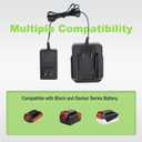 Remate 2A Fast Charger for Black+Decker 20V MAX Lithium Battery Charger Compatible with 20V Battery