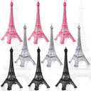 Wesiti 9 Pcs Eiffel Tower Decor Statue Alloy Metal Eiffel Tower Cake Topper French Paris Souvenir Gift Multiple Sizes for Cake Stand Table Holder Collectible Figurines Decorations(7'')