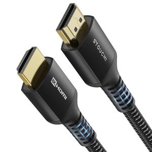 Stouchi 8K@60 HDMI Cables 8ft, 48Gbps High Speed HDMI Cable Braided Nylon 4K120 144Hz RTX 3090 eARC HDR10 4:4:4 HDCP 2.2&2.3 Compatible for PS5, PS4, UHD TV and PC, Black