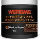 WERBME Leather Recoloring Balm & Color Restorer - Multipurpose Dye & Paint for Faded Leather Couches, Car Seats, Shoes | Fix Scratches on Clothing, Furniture & Accessories(Medium Brown) (small size)