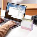 NUOBESTY Desk Calendar 2026 Small Office Desk Calendar 18 Month Standing Flip Monthly Planner for Home School Pink 19x16.5cm