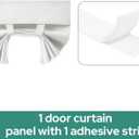 HOMEIDEAS 100% Linen Blackout French Door Curtains, Privacy Door Window Curtains, 26 X 40 Inch Room Darkening Blinds, Thermal Insulated Shades for Bedroom, 1 Panel, White