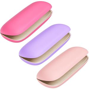 Eyeglasses Case, Hard Shell Protective Case for Glasses, Unisex for Women Men (3 Pack-solid Color-2)