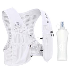 Zelvot Running Vest for Women Men, USA Original Patent, Adjustable Chest Straps Running Hydration Vest with 500ml Soft Flask, Lightweight Reflective Hydration Backpack for Marathon (White, S/M)