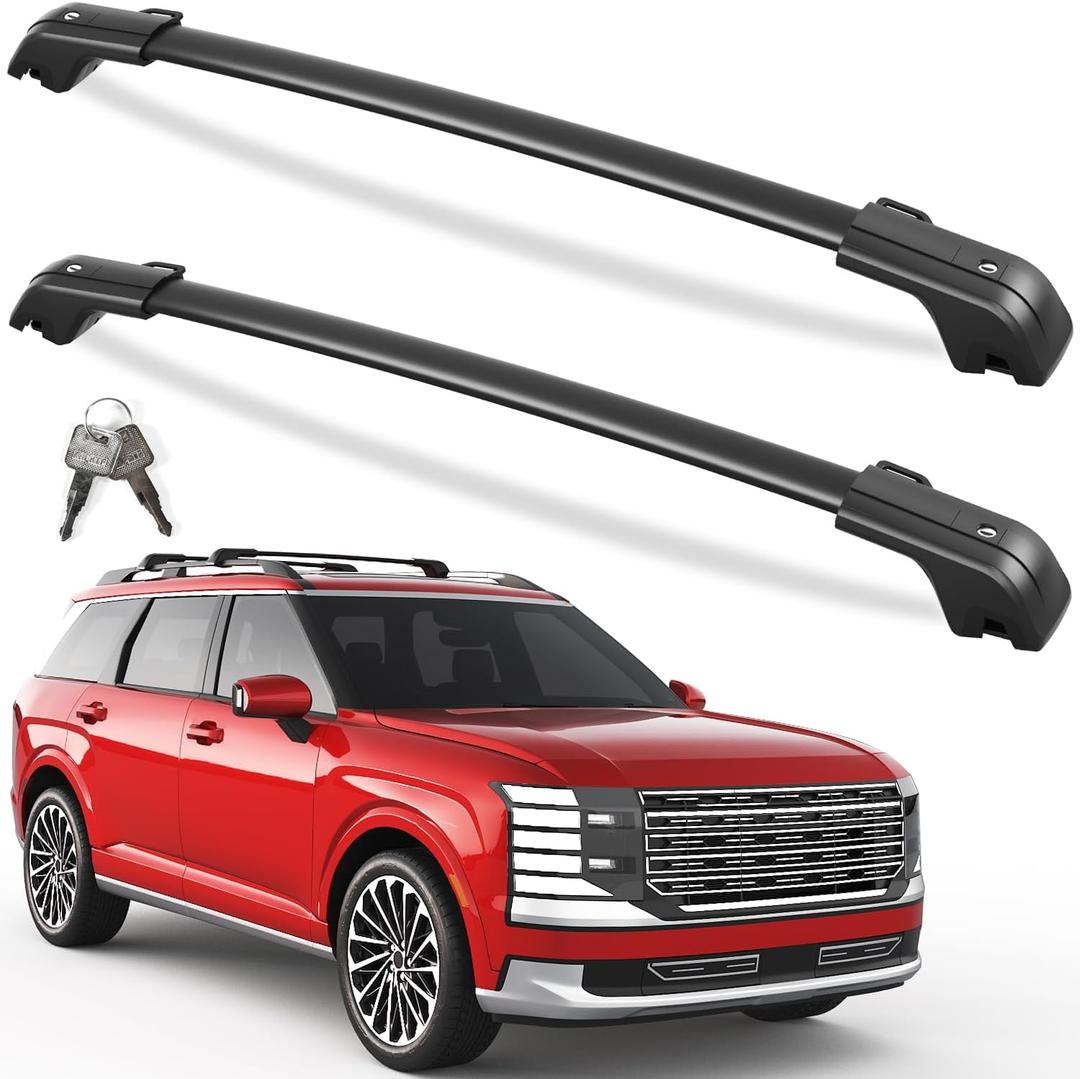 KINGGERI 330lbs All Aluminum Roof Rack Cross Bars Compatible with Hyundai Palisade 2026 with Raised Side Rails, Lockable Roof Rails Crossbar Rooftop Luggage Carrier