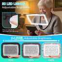 Large 10X Magnifying Glass with Light, Hands Free Magnifying Glass for Reading, Full Book Page Magnifier with 50 LED Lights, Flexible Gooseneck Magnifiers for Seniors Low Vision, Black 10.6 x 7.8in