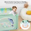 COMOMY Playpens for Babies and Toddlers, Small Infant Play Pens, Activity Center for Baby Safe and Non-Slip Baby Fence, Full Mesh Design, Indoor & Outdoor Kids Activity Center (Dark Green, 36"x36")