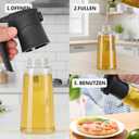 300ml Black Glass Olive Oil Spray Bottle, (only supports spray use), Precise Dosage Control, Ideal for Kitchen, Air Fryer, Salads, Frying & Grilling.(Black)