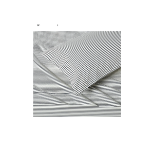 Amazon Basics 100% Organic Cotton Kids' Sheet Set with Pillowcase, Twin, Navy Stripe Queen 