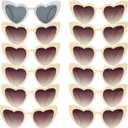 12 Pairs Bachelorette Party Sunglasses Heart Shaped Sunglasses Party Decorations Bridesmaid Proposal Gifts Women (White&champagne)