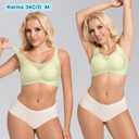 PRETTYWELL Wireless Bras for Women Molded Cup Comfort Push up Bra Mesh Seamless Full Coverage No Underwire Bra A to D Cup (M)